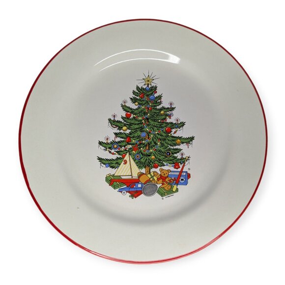 Cuthbertson Red Band American Christmas Tree Serving Ceramic Platter 12" - Picture 1 of 9
